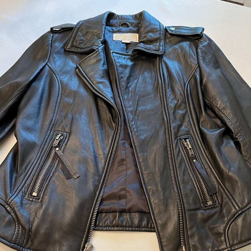 Michael Kors Leather Moto Jacket